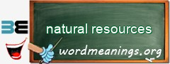 WordMeaning blackboard for natural resources